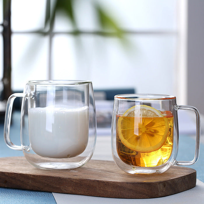 Custom Logo Heat-Resistant Double-Wall Transparent Glass Cup