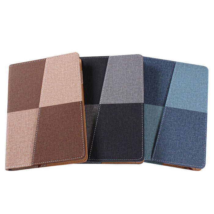 Custom Logo Spliced Cloth Pattern Business Notebook