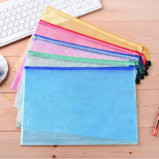Custom Logo Transparent Grid Document Bag