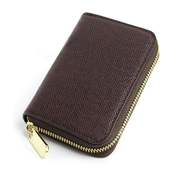Custom Logo Textured Zip Leather Coin Purse