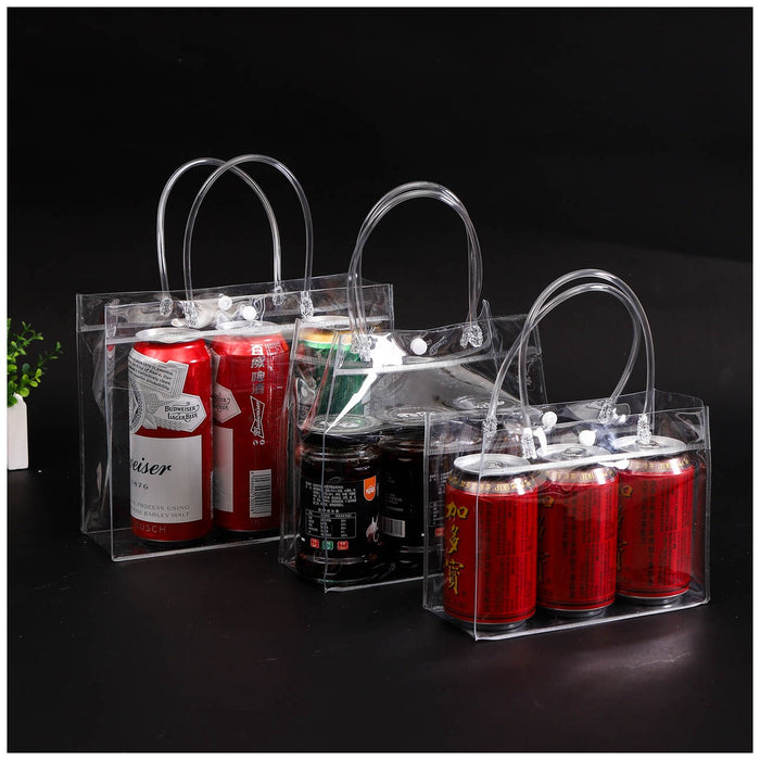 Custom Logo PVC Transparent Advertising Tote Bag Shopping Bag (Square Type)
