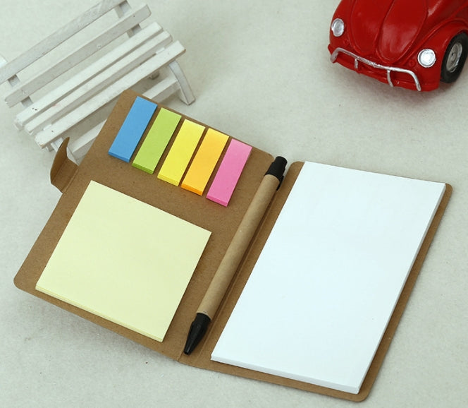 Custom Logo Kraft Post-it Note Combo Notebook | Premium Corporate Gifts and Custom Gifts