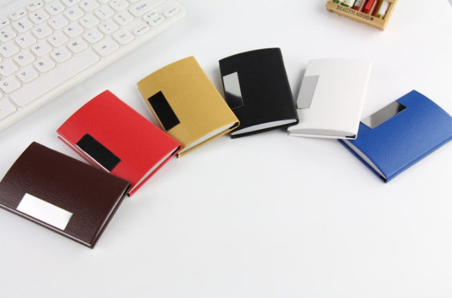 Custom Logo Leather Flap Metal Business Card Holder | Premium Corporate Gifts and Custom Gifts