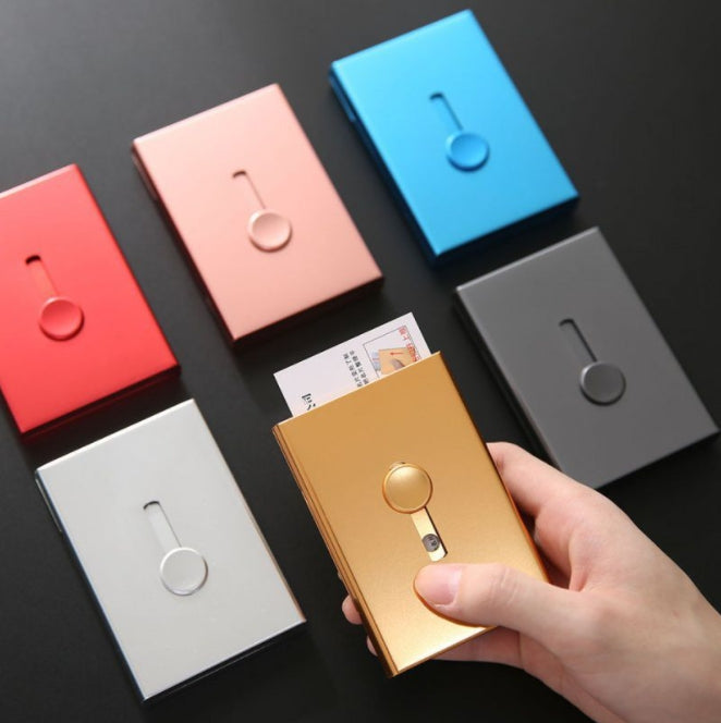 Custom Logo Aluminum Alloy Push-Behind Business Card Box | Premium Corporate Gifts and Custom Gifts