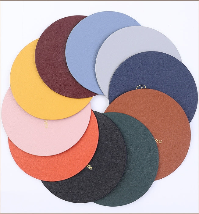 Custom Logo PU Fashion Leather Coaster