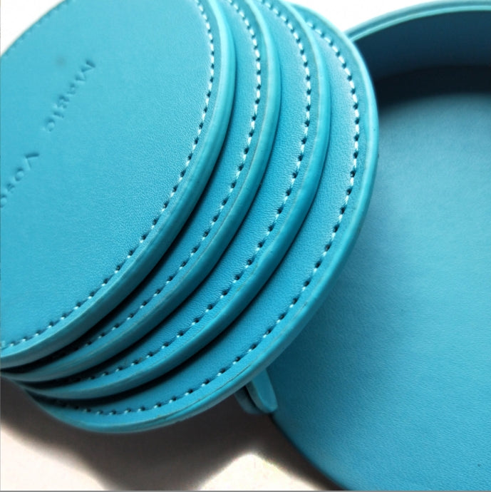 Custom Logo PU leather coaster | Premium Corporate Gifts and Custom Gifts