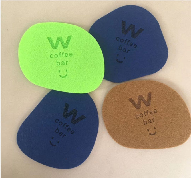Custom Logo Felt cloth coasters in a variety of shapes | Premium Corporate Gifts and Custom Gifts