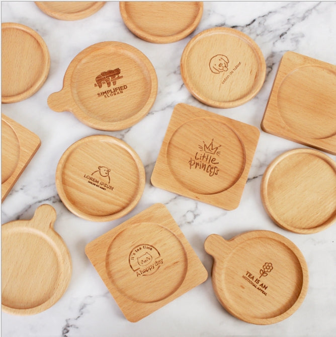 Custom Logo Wood Grain Coaster