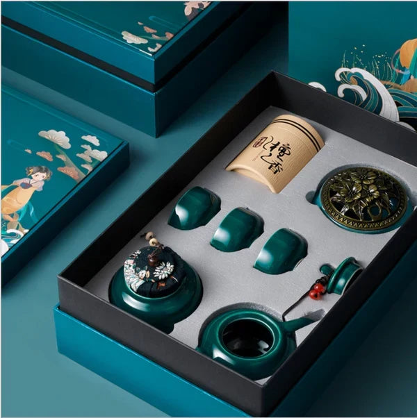 Custom Logo Retro Tea Cup Gift Box Set