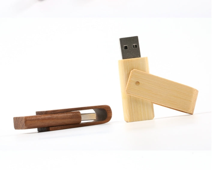Custom Logo Wood Grain Rotating Flash Drive | Premium Corporate Gifts and Custom Gifts