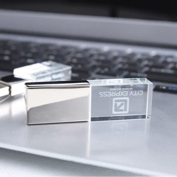 Custom Logo Transparent Crystal Flash Drive | Premium Corporate Gifts and Custom Gifts