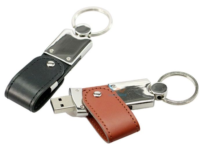 Custom Logo Textured leather rotating flash drive | Premium Corporate Gifts and Custom Gifts