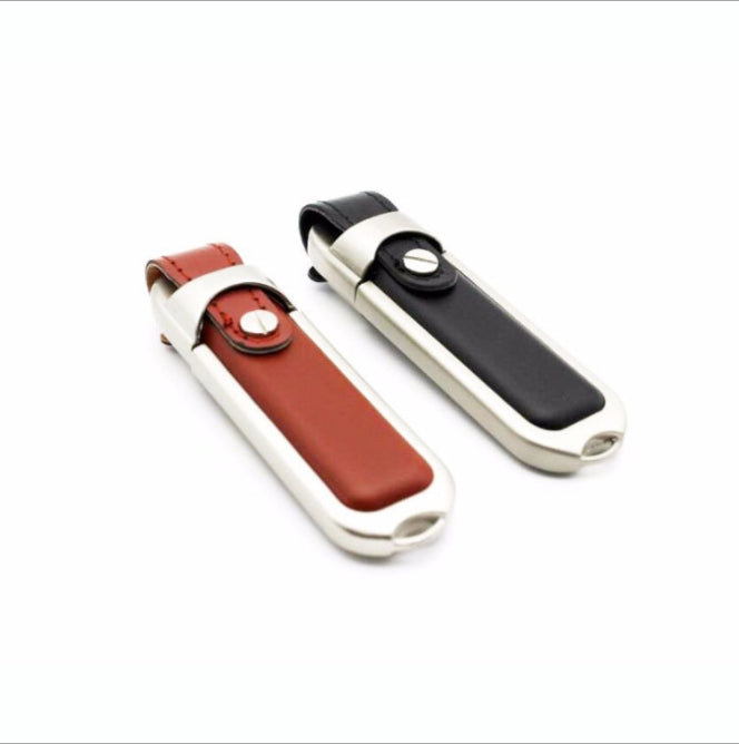 Custom Logo Leather Metal Flash Drive | Premium Corporate Gifts and Custom Gifts