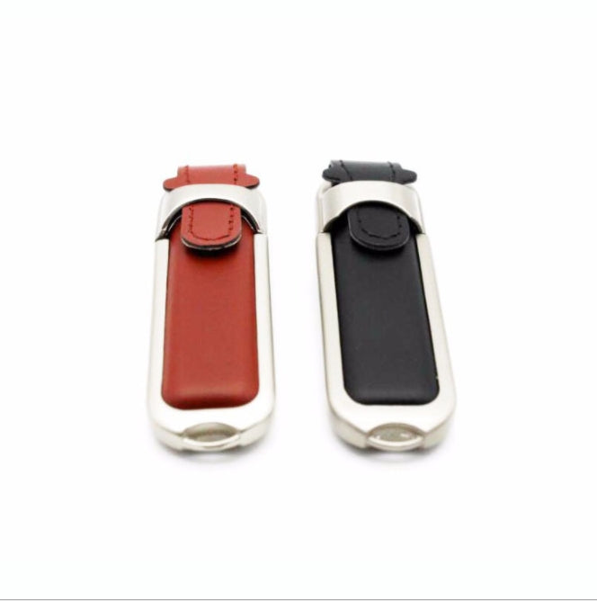 Custom Logo Leather Metal Flash Drive