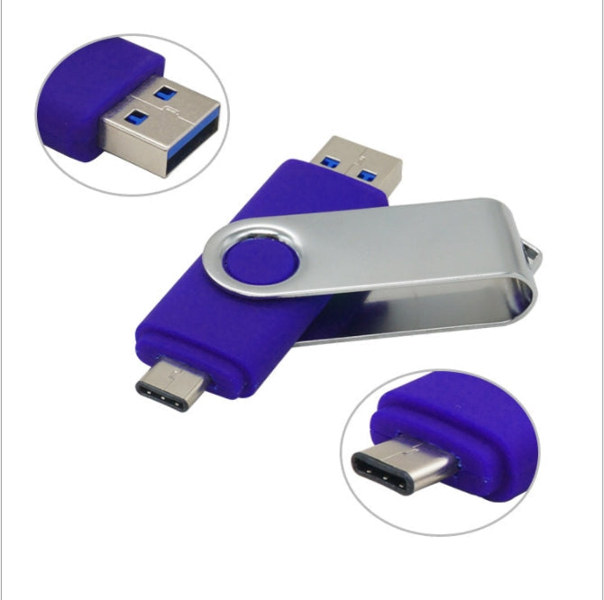 Custom Logo Mobile Phone and Computer Dual-Purpose Rotating Flash Drive