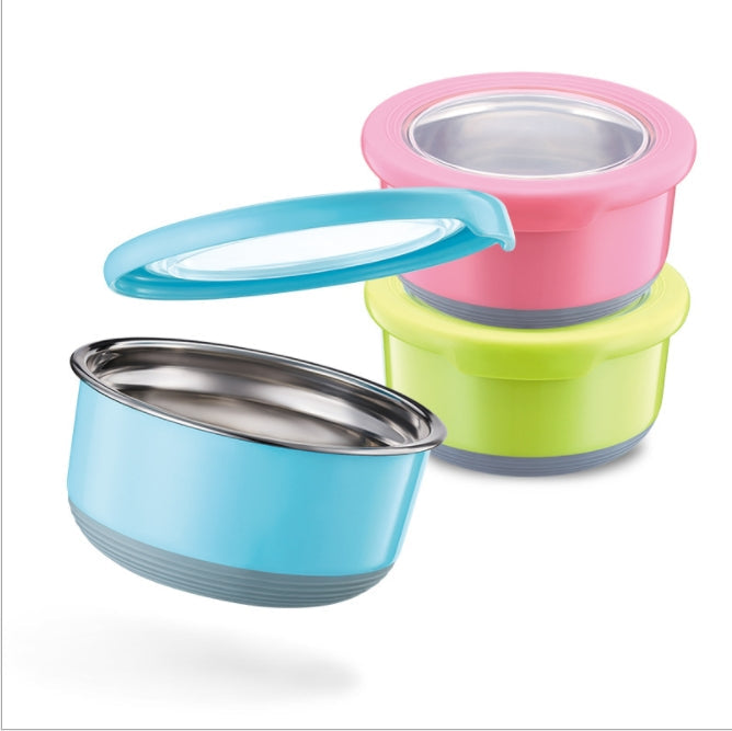 Custom Logo Round Fresh-Keeping Bowl 3-Pack