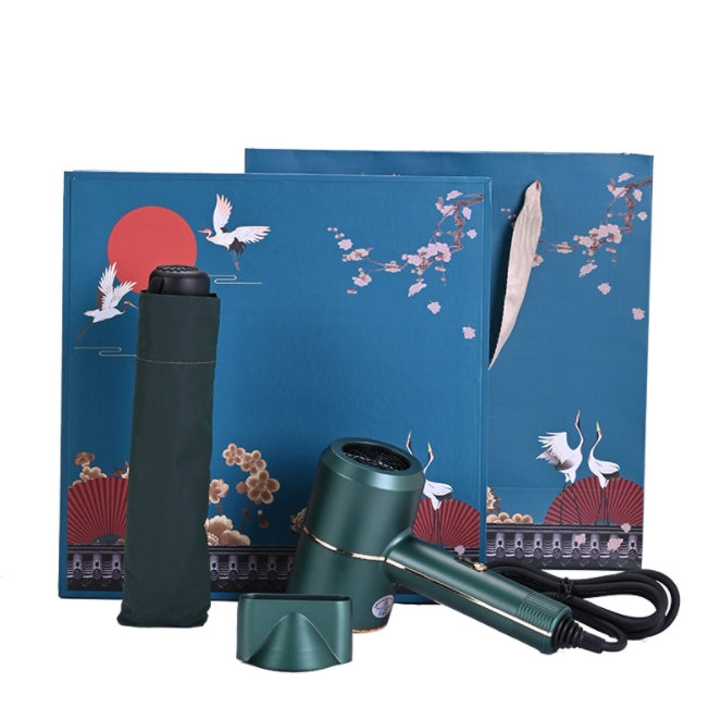 Custom Logo High-End Hair Dryer + Umbrella Gift Box Set