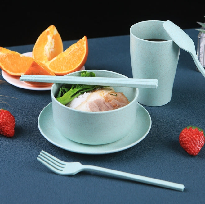 Custom Logo Eco-friendly Wheat Straw Six-Piece Set | Premium Corporate Gifts and Custom Gifts