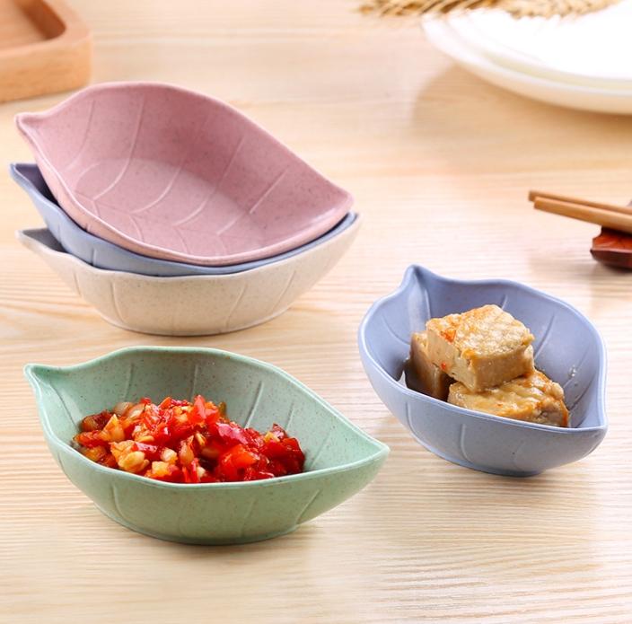 Custom Logo Wheat leaf-shaped sauce plate | Premium Corporate Gifts and Custom Gifts