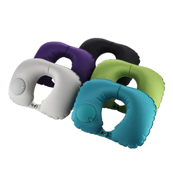 Custom Logo Press-Type Inflatable Neck Pillow (Milk Shredded)