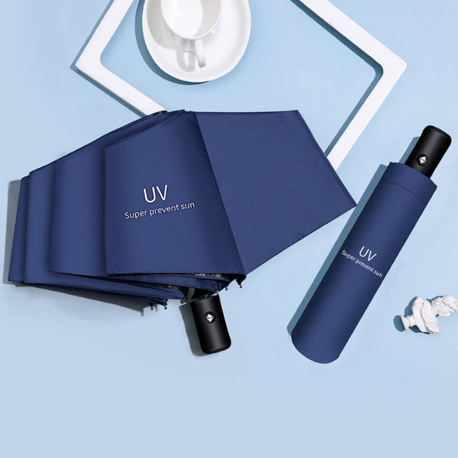 Custom Logo UV Vinyl Sunscreen Automatic Umbrella