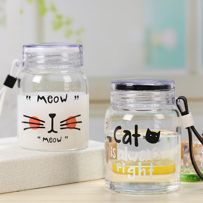 Custom Logo Cartoon Meow Meow Glass Cup