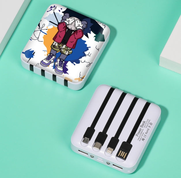Custom Logo Square Multi-Wire Power Bank | Premium Corporate Gifts and Custom Gifts