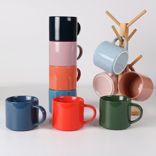 Custom Logo Simple Multi-Colour Glazed Ceramic Mug