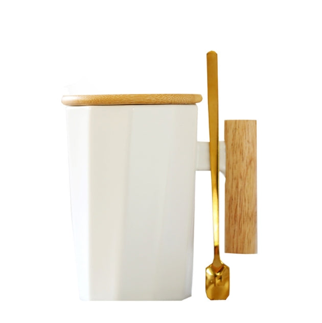 Custom Logo Nordic-style wooden handle ceramic mug gift box | Premium Corporate Gifts and Custom Gifts