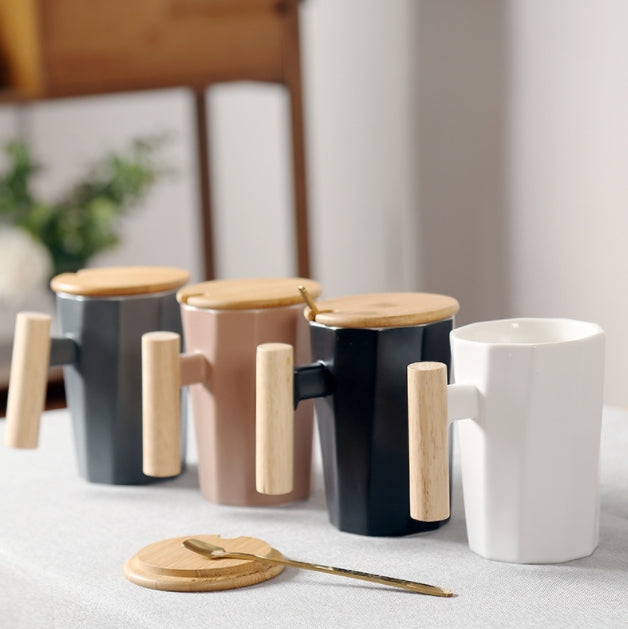 Custom Logo Nordic-style wooden handle ceramic mug gift box | Premium Corporate Gifts and Custom Gifts