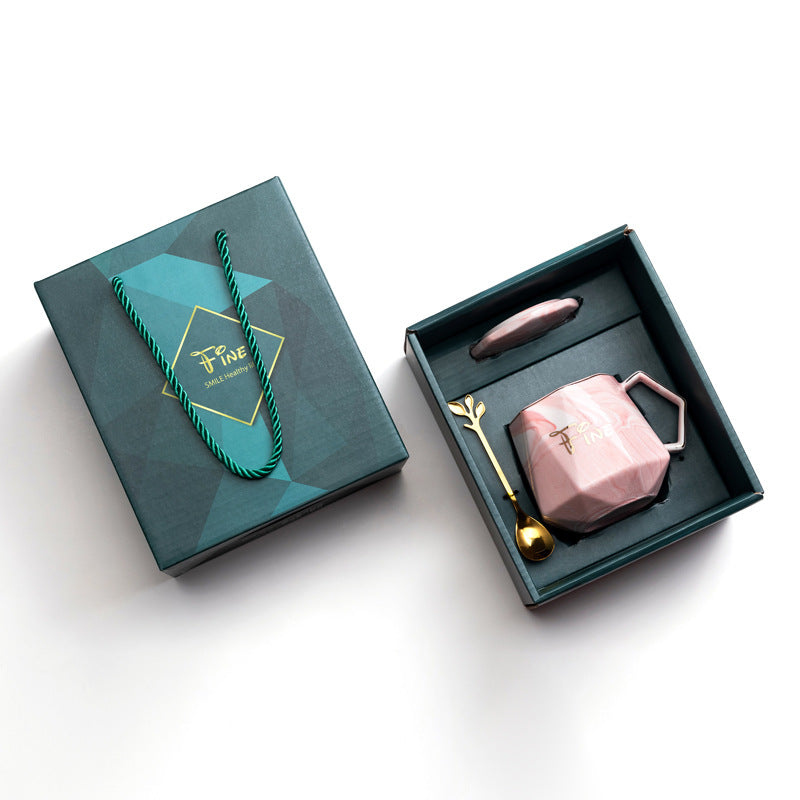 Custom Logo Stone Pattern Diamond Mug Gift Box | Premium Corporate Gifts and Custom Gifts