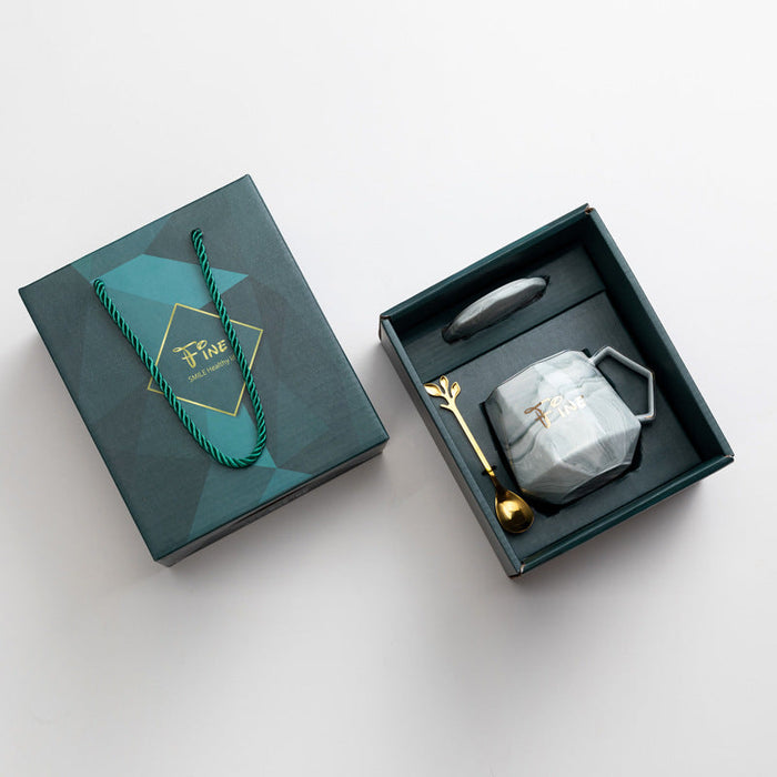 Custom Logo Stone Pattern Diamond Mug Gift Box