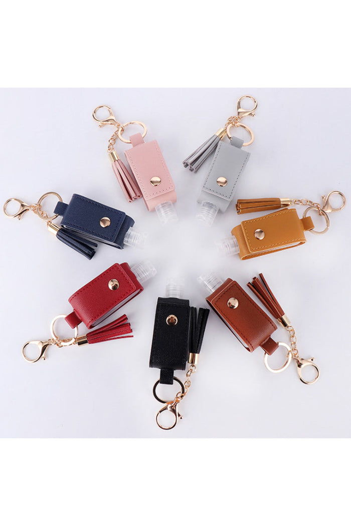 Custom Logo Tassel Alcohol Bottle Keychain 30ml