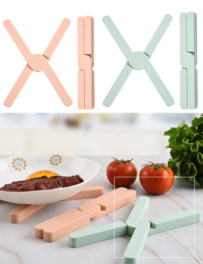 Custom Logo Cross-Folding Insulated Silicone Pot Mat