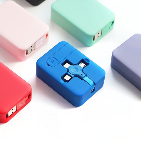 Custom Logo Multi-Colour Mobile Phone Telescopic Three-in-One Data Cable