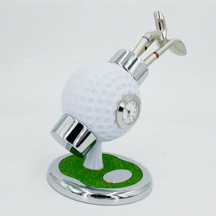 Custom Logo Golf Shaped Pen Holder Clock