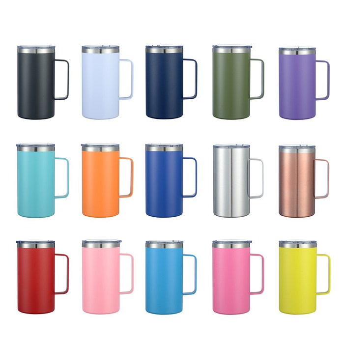 Custom Logo 24oz Powder Coated Tumbler with Handle