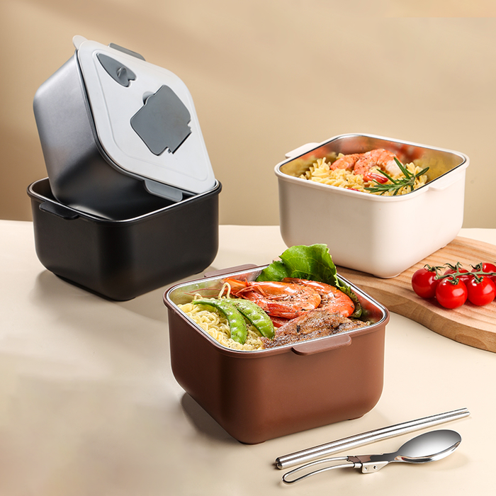 Custom Logo 304 Stainless Steel Portable Deepening Instant Noodle Bento Box