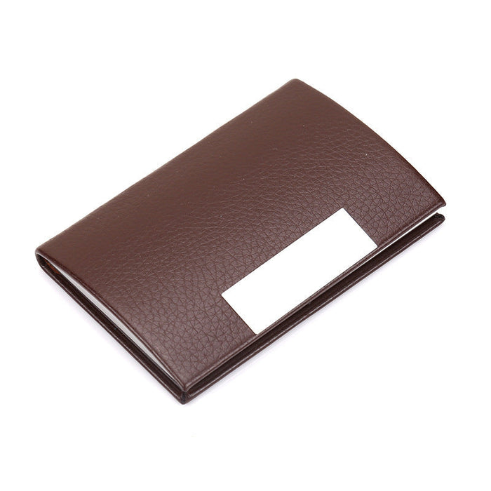 Custom Logo Leather Flap Metal Business Card Holder