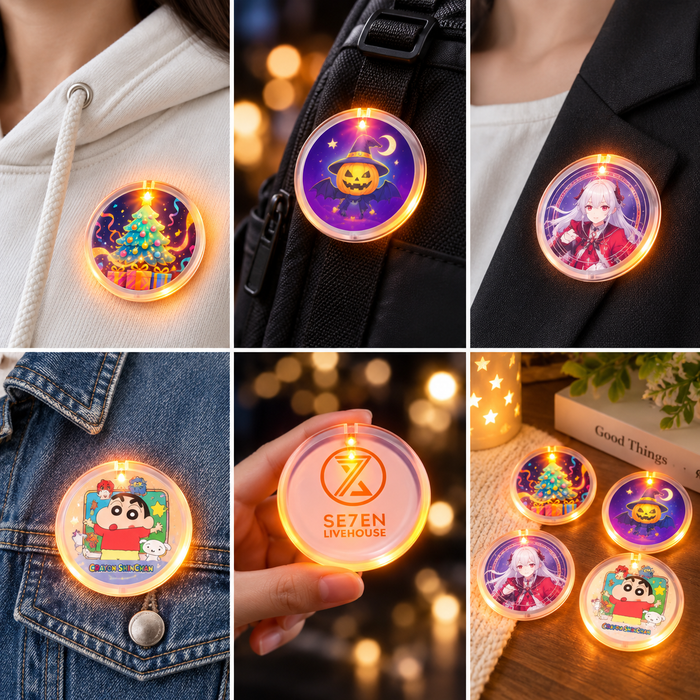Custom Logo LED Light-Up Badge