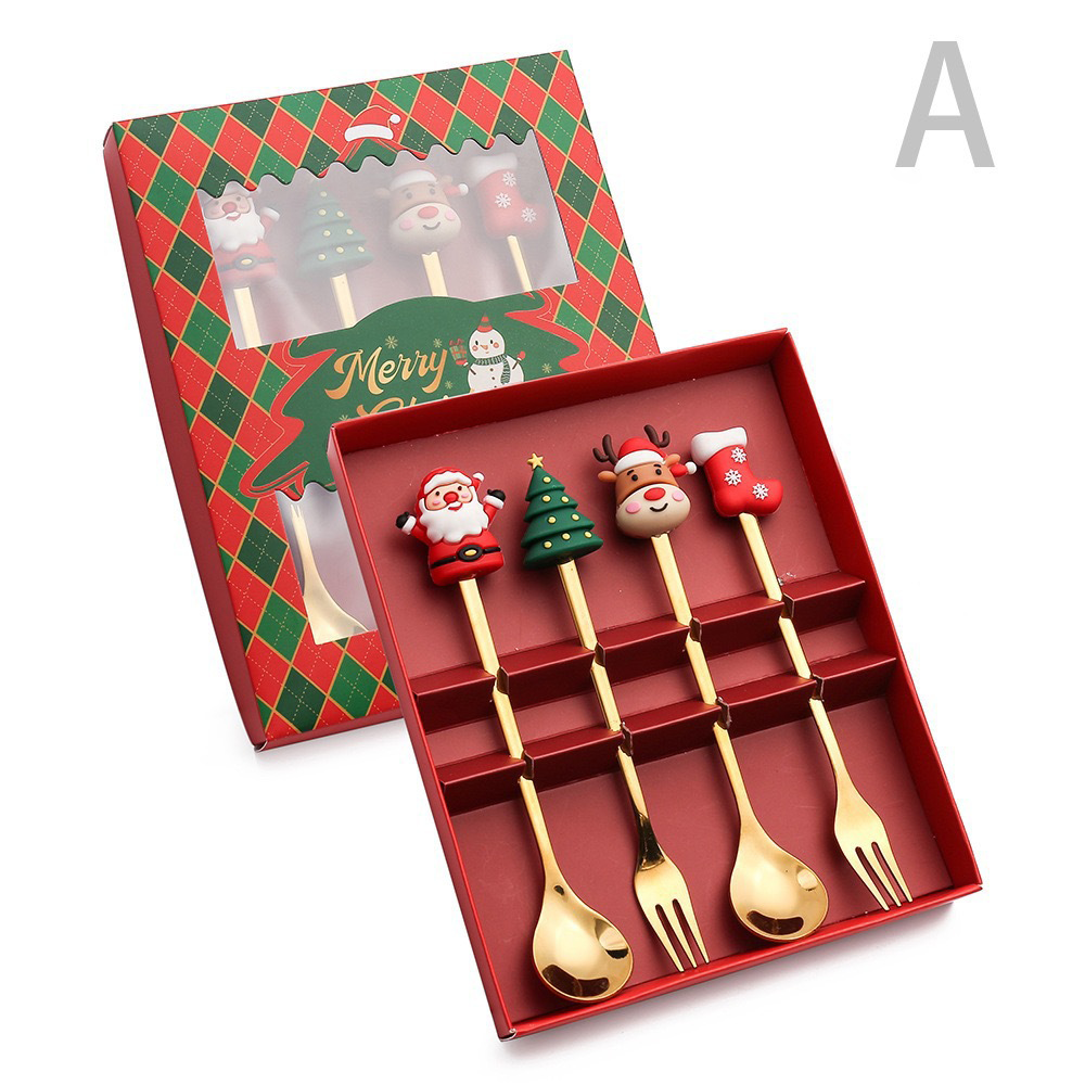 Custom Logo Christmas Stainless Steel Tableware Set | Premium Corporate Gifts and Custom Gifts