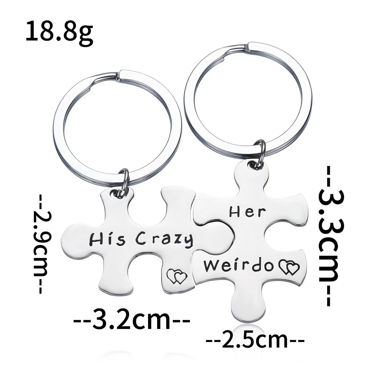 Custom Logo Stainless Steel Puzzle Charm Keychain | Premium Corporate Gifts and Custom Gifts