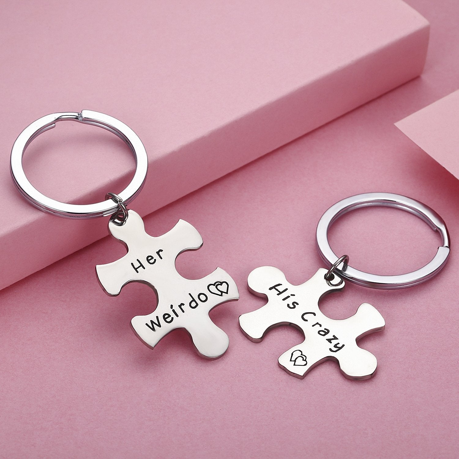 Custom Logo Stainless Steel Puzzle Charm Keychain | Premium Corporate Gifts and Custom Gifts