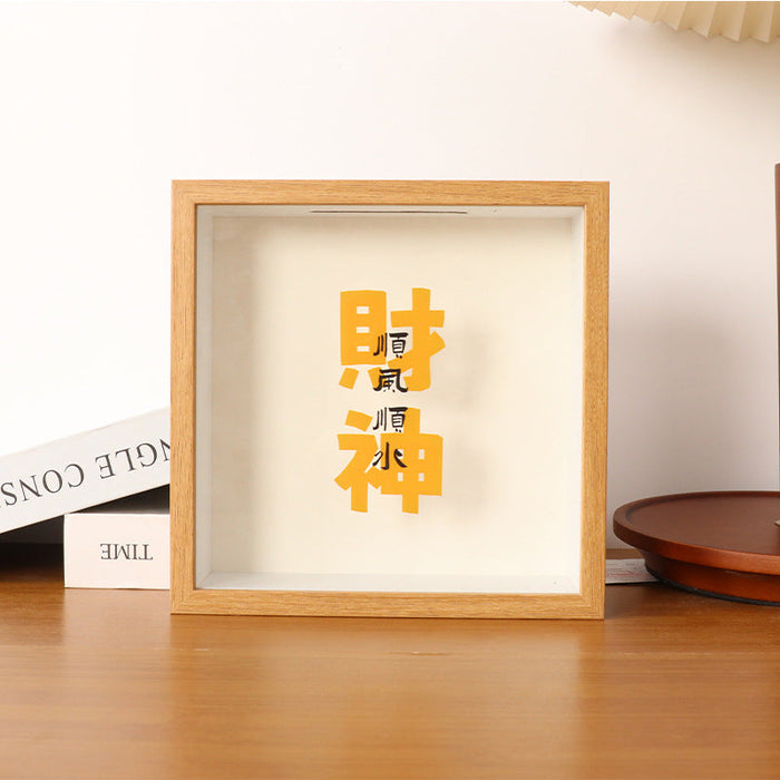 Custom Logo Three-Dimensional Square Display Frame Piggy Bank