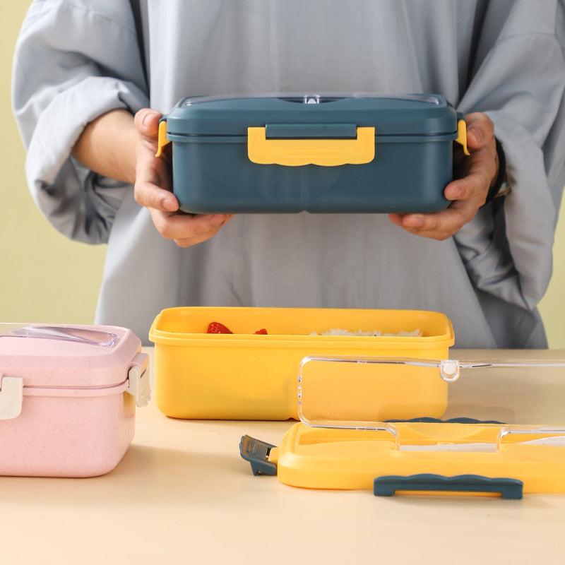 Custom Logo Wheat Straw Three-Compartment Bento Box | Premium Corporate Gifts and Custom Gifts