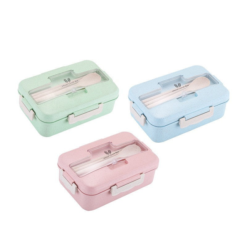 Custom Logo Wheat Straw Three-Compartment Bento Box | Premium Corporate Gifts and Custom Gifts