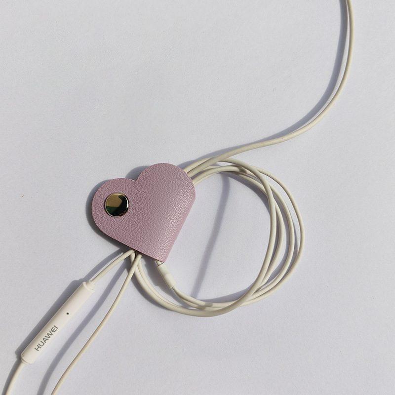 Custom Logo Leather Heart Cable Organiser | Premium Corporate Gifts and Custom Gifts
