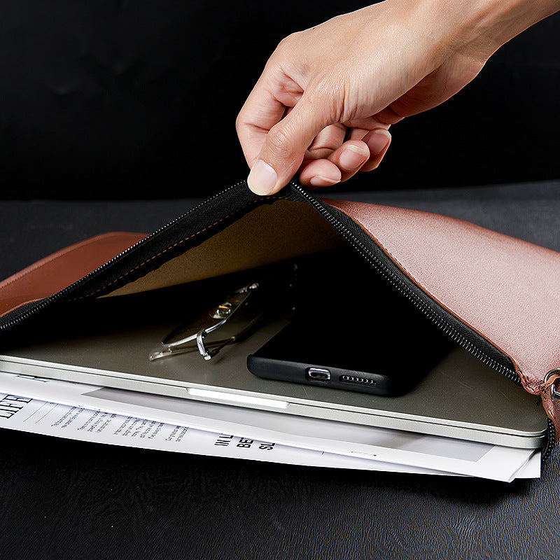 Custom Logo vintage leather tie document bag | Premium Corporate Gifts and Custom Gifts