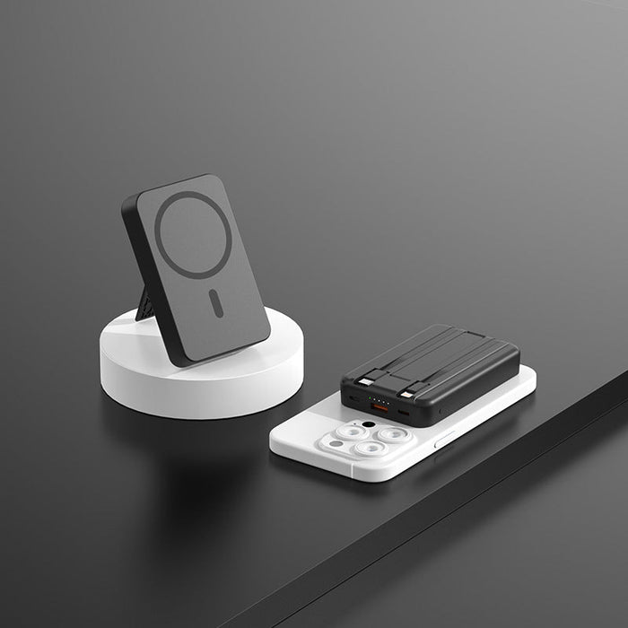 Custom Logo Magnetic Self-Brought Dual-Wire Power Bank
