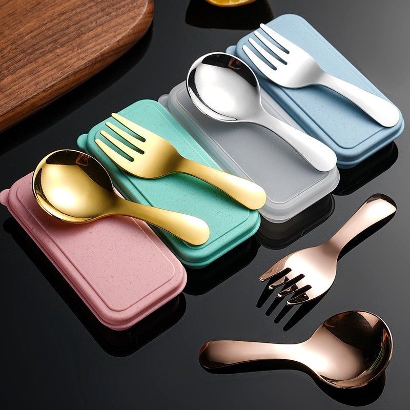 Custom Logo Mini Eco-Friendly Cutlery Set (2-Piece Set) | Premium Corporate Gifts and Custom Gifts